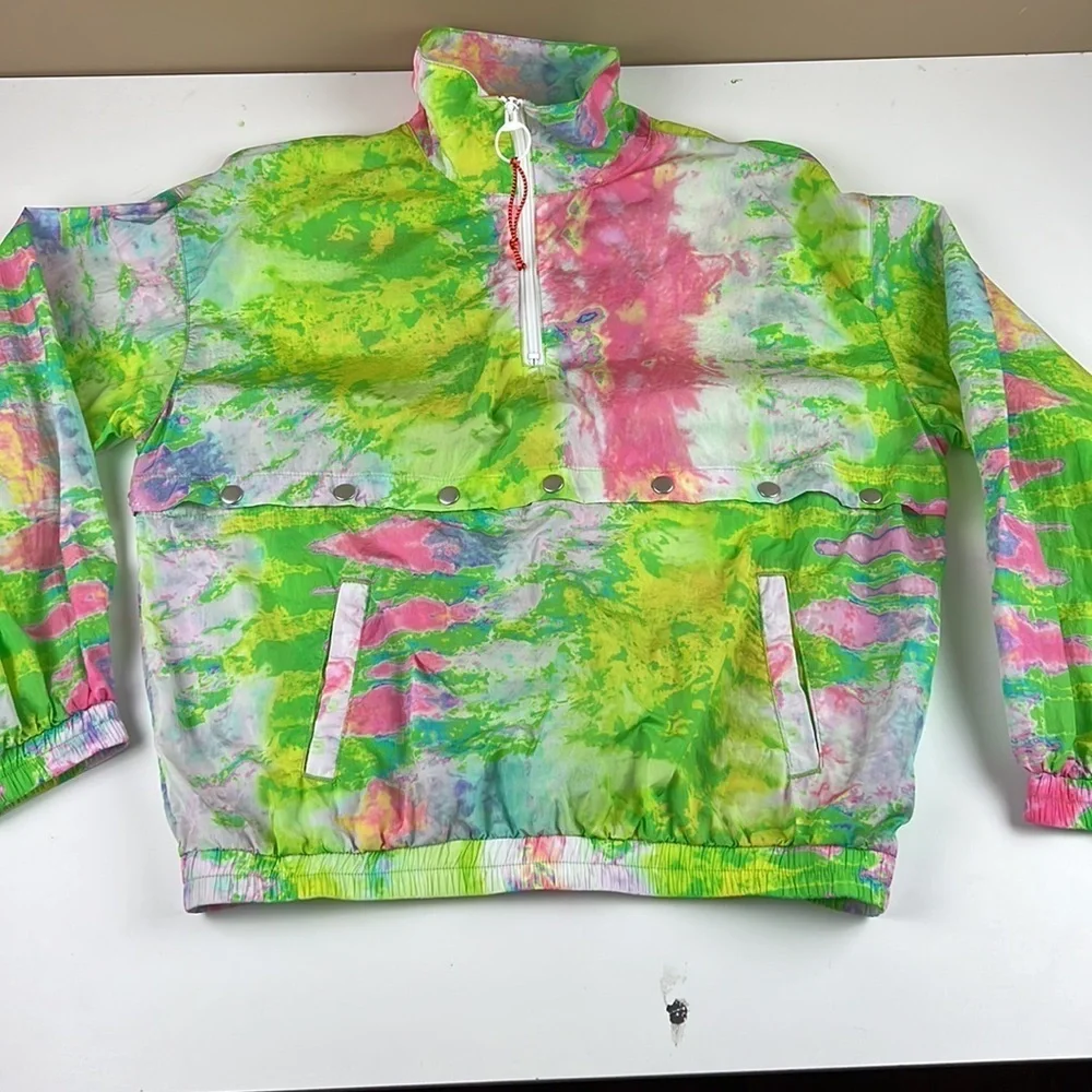 Nwt Urban Outfitters Multi Colour 2 way  Windbreaker Rain Jacket - Picture 3 of 11